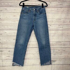 Levi's 501 Button Fly‎ Distressed Bottoms 30